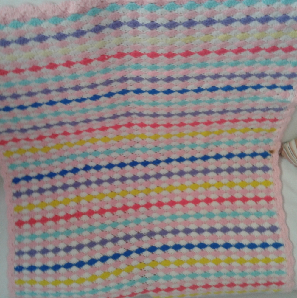 Colorful Handmade Crochet Throw/ Baby Blanket